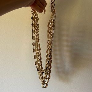 Natasha accessories multi chain chunky gold necklace